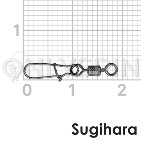 Вертлюжки с карабином Sugihara Snap With Wax Rolling Swivel #0 11kg 8шт