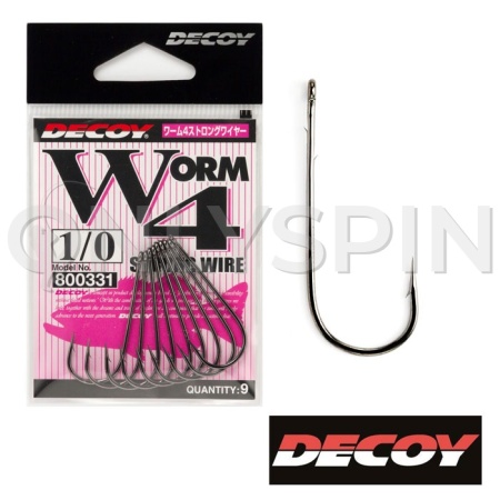 Крючки одинарные Decoy Worm 4 Strong Wire #2 9шт