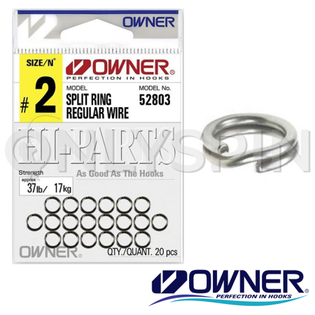 Заводные кольца Owner 72803 Split Ring Regular Wire #02 (20шт в уп)