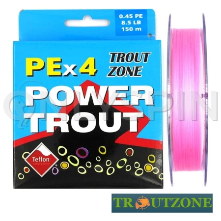 Шнур Trout Zone PEx4 Power Trout 150m fluo pink #0.55 4.4kg