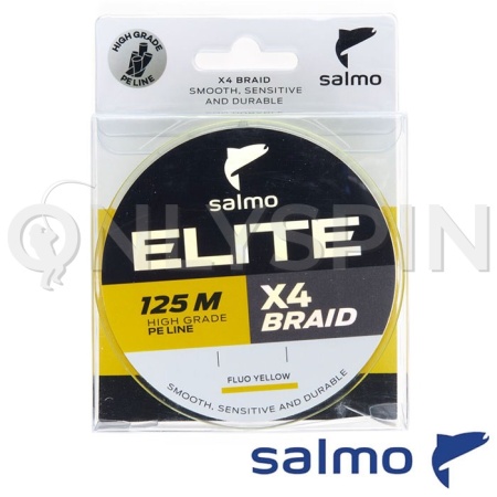 Шнур Salmo Elite X4 Braid Fluo Yellow 125m #0.2 0.08mm 2.5kg