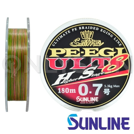 Шнур Sunline SM PE EGI ULT HS8 HG 120m multicolor #0.8 0.148mm 6kg