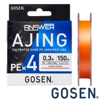 Шнур Gosen Answer Ajing PEx4 150m cocktail orange #0.4 10lb 0.104mm 4.5kg