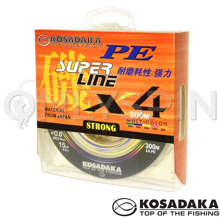 Шнур Kosadaka Super Line PE X4 300m Multicolor 0.10mm 3.2kg - купить в ...