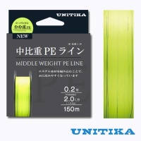 Шнур Unitika Middle Weight PE Line 150m yellow #0.3 3lb 0.09mm 1.4kg
