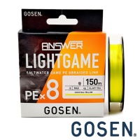 Шнур Gosen Answer Lightgame PEx8 150m cocktail yellow #0.4 10lb 0.107mm 4.7kg