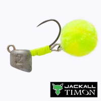 Джиг-головка с подвесом Jackall Timon Egg Pompon 2gr Kiiro