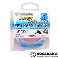 Шнур Kosadaka Super Line PE X4 Ultralight Pro 110m Pink 0.04mm 2.7kg