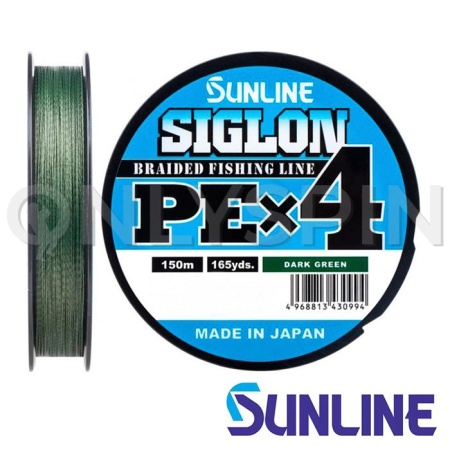 Шнур Sunline Siglon PE X4 150m dark green #2 0.242mm 15.5kg
