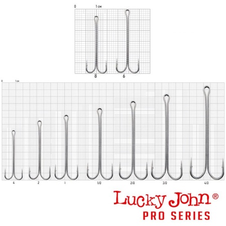 Крючки двойные Lucky John LJH122 #10 6шт Крючки двойные Lucky John LJH122 #10 6шт