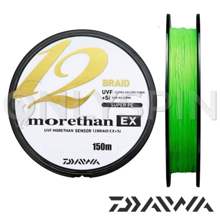 Шнур Daiwa UVF Morethan Sensor 12 Braid EX Si 150m green #1.2 27lb 0.185mm 12.1kg