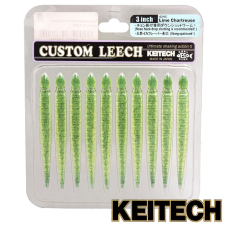Мягкие приманки Keitech Custom Leech 3 424C 10шт