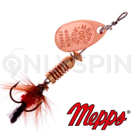 Блесна вертушка Mepps Aglia Mouche 00 CU RG 1.5gr Медь Красный