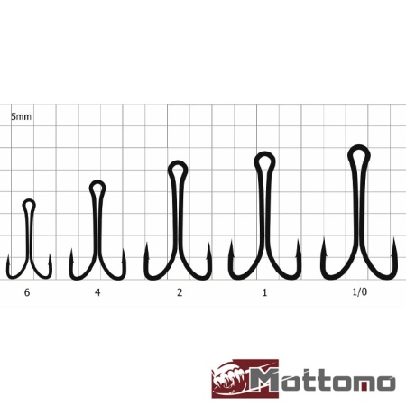 Крючки двойные Mottomo ZX-02S #6 10шт Крючки двойные Mottomo ZX-02S #6 10шт