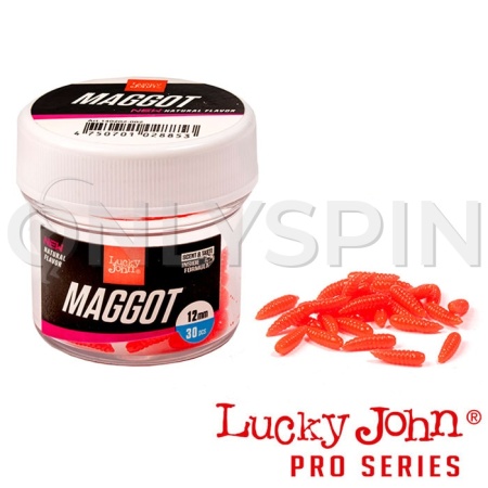 Мягкие приманки Lucky John Maggot Red 12 mm 30шт