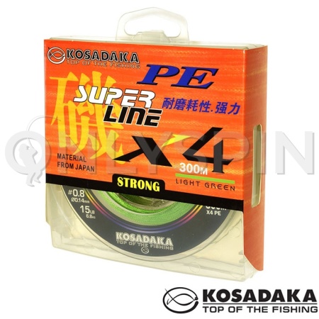 Шнур Kosadaka Super Line PE X4 300m Light Green 0.10mm 3.2kg