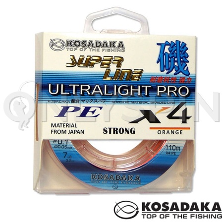 Шнур Kosadaka Super Line PE X4 Ultralight Pro 110m Orange 0.05mm 3.2kg