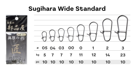 Застежка Sugihara Wide Snap Standart #2 14kg 10шт