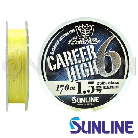 Шнур Sunline SM Career High PE X6 170m yellow #1.5 0.205mm 10kg