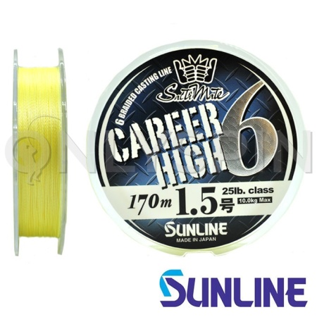 Шнур Sunline SM Career High PE X6 170m yellow #1.5 25lb 0.205mm 10kg