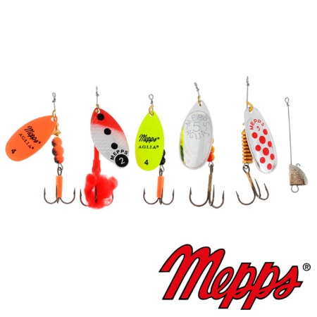 Набор вращающихся блесен Mepps Aglia Kit Brochet Набор вращающихся блесен Mepps Aglia Kit Brochet