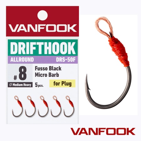 Крючки ассисты Vanfook DRS-50F Fusso Black Micro Barb #6 5шт