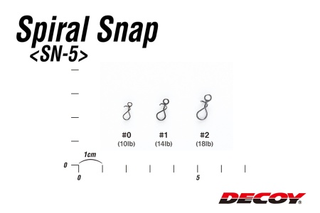 Застежки Decoy Spiral Snap SN-5 #2 8.17kg 6шт