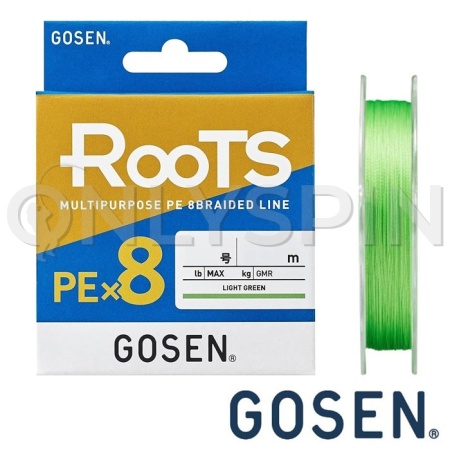 Шнур Gosen Roots PEx8 150m light green #1.2 0.185mm 11.4kg