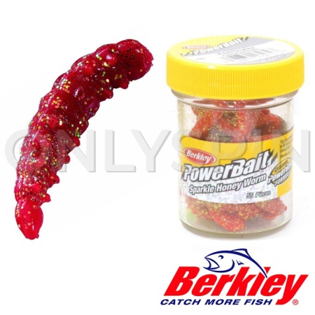 Мягкие приманки Berkley Power Sparkle Honey Worm 25 Red Scales