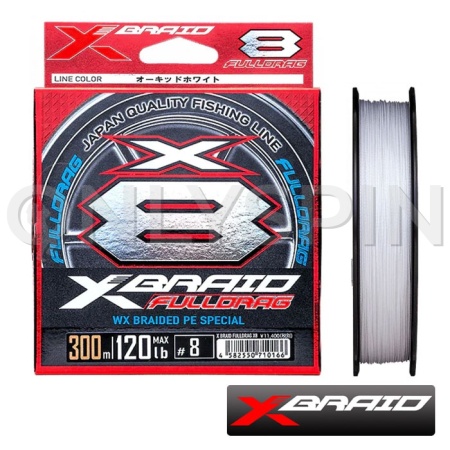 Шнур X-Braid Fulldrag X8 300m light grey #6 0.405mm 45kg