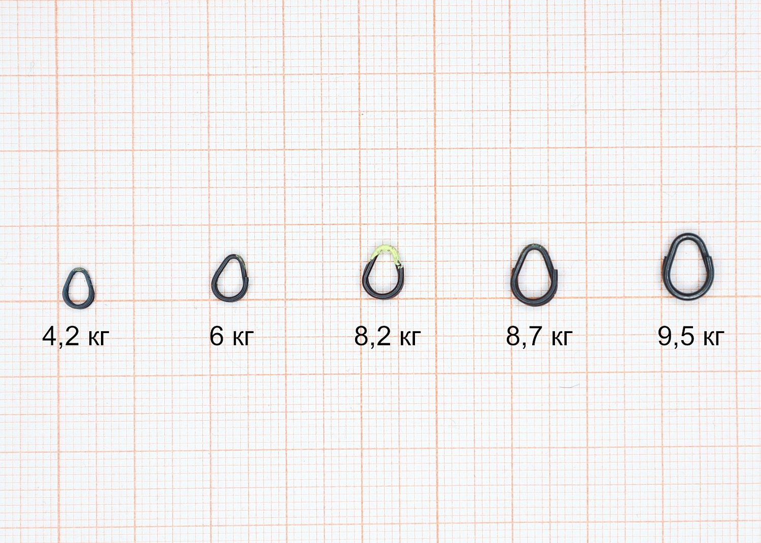 Заводные кольца Сезон Рыбалки Egg Ring титановые разжимные 0.8x5.4x7.3mm 8.2kg 4шт