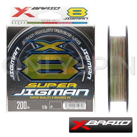 Шнур X-Braid Super Jigman PE X8 200m multicolor #0.6 0.128mm 6.3kg