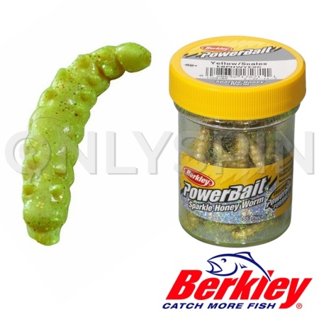 Мягкие приманки Berkley Power Sparkle Honey Worm 25 Yellow Scales