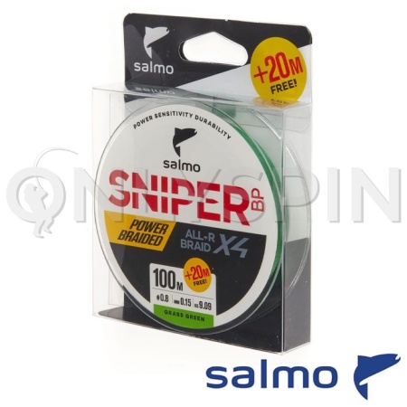 Шнур Salmo Sniper Bp All R Braid Х4 120m Grass Green #0.6 0.13mm 8.18kg