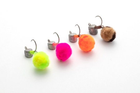 Джиг-головка с подвесом Jackall Timon Egg Pompon 1.5gr Kiiro