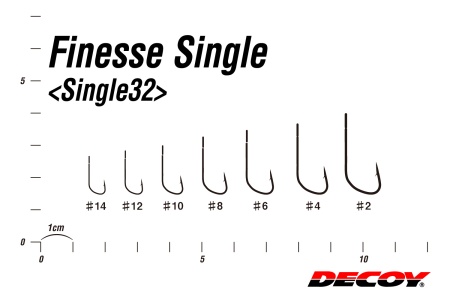 Крючки одинарные Decoy Single 32 Finesse #14 12шт