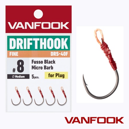 Крючки ассисты Vanfook DRS-40F Fusso Black Micro Barb #8 5шт