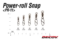 Вертлюжки с карабином Decoy Roll Snap PR-11 #1 19.8kg 2шт