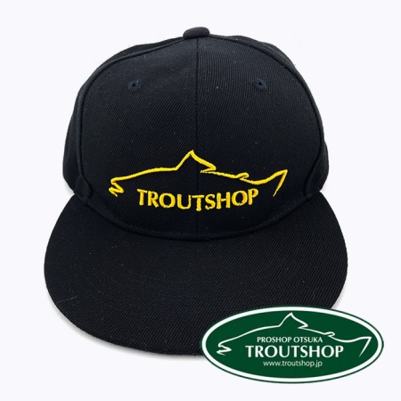 Бейсболка Troutshop Flat Cap Black/Gold