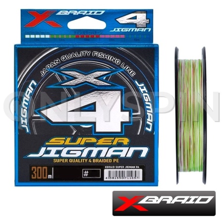 Шнур X-Braid Super Jigman PE X4 300m multicolor #2 0.235mm 13.5kg