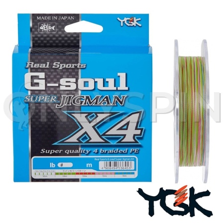 Шнур YGK G-Soul Super Jigman PE X4 200m multicolor #0.8 0.148mm 6.3kg