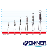 Вертлюжки с застежкой Owner 52459 Sinker Hook W Crane 72459 #16 8шт