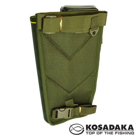 Сумка Kosadaka M10 набедренная со стаканом для спиннинга и коробкой зеленая