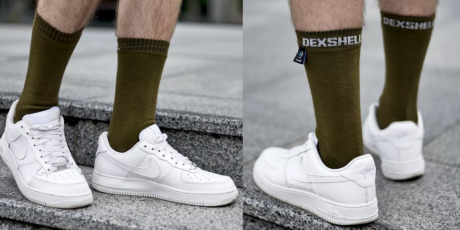 Водонепроницаемые носки DexShell Ultra Thin Crew оливковый M(39-42)