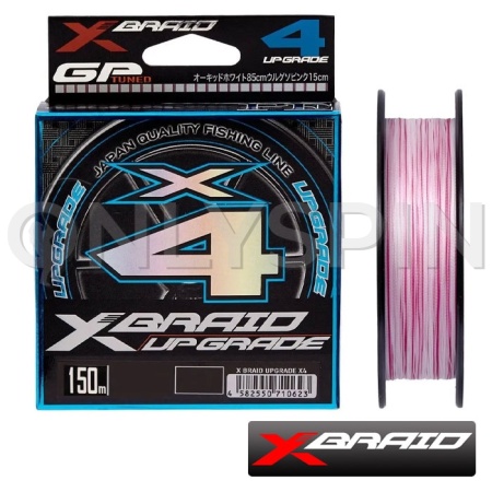 Шнур X-Braid Upgrade X4 150m white/pink #0.4 0.104mm 3.6kg