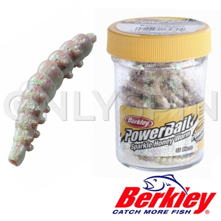 Мягкие приманки Berkley Power Sparkle Honey Worm 25 White Scales