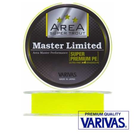 Шнур Varivas Area Super Trout Master Limited Super Premium PE X4 75m neo yellow #0.175 5.5lb 0.069mm 2.5kg