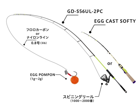 Джиг-головка с подвесом Jackall Timon Egg Pompon 1.5gr Kiiro