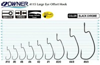 Крючки офсетные Owner 4115 Large Eye Offset 1 6шт