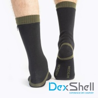 Водонепроницаемые носки DexShell Trekking черный/зеленый L(43-46)